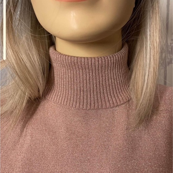 Super sparkly Blush Colour turtleneck top size Small - Picture 2 of 6